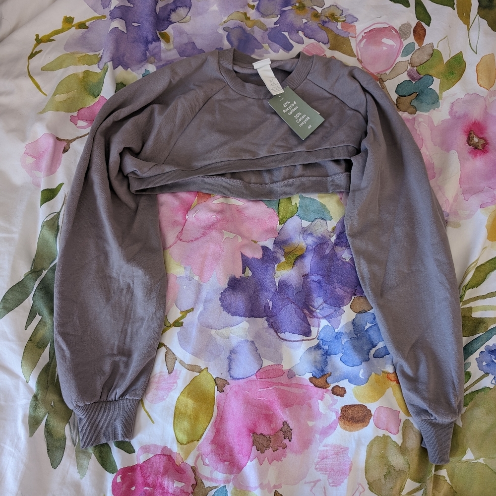 H&M Super Crop Shrug Grey